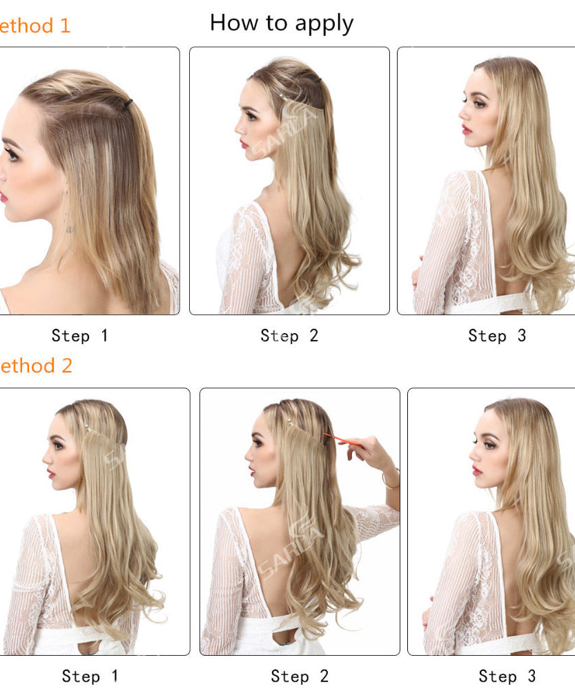 Female fish line wavy short curly hair wig 40/45cm