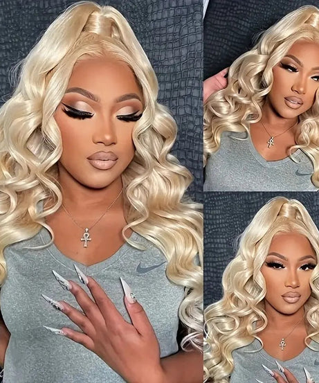 Light Gold Big Wave Lace Wig Head Cover