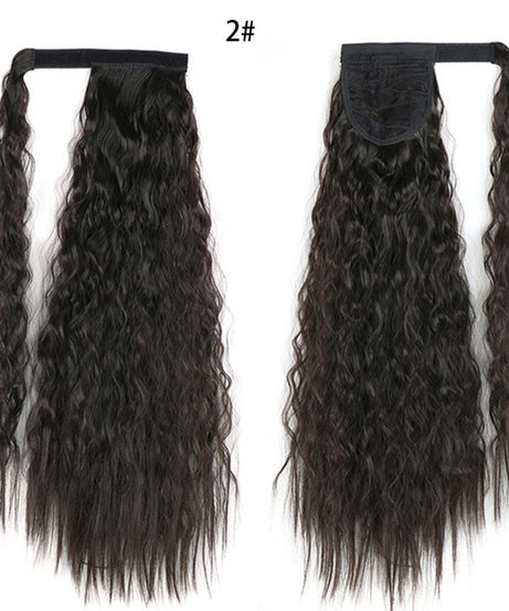 Ponytail Wig Water Wave Velcro Banding Chemical Fiber High Temperature Silk