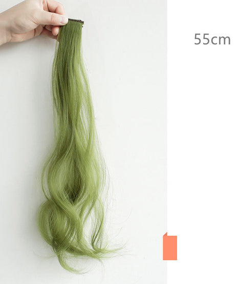 Color Wigs Female Long Hair Highlighting Gradient Invisible Curly Hair