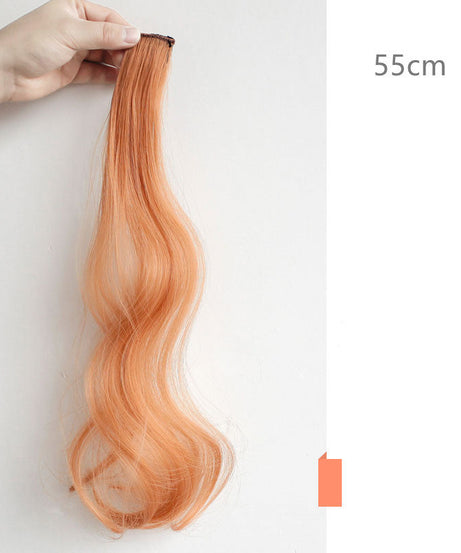 Color Wigs Female Long Hair Highlighting Gradient Invisible Curly Hair
