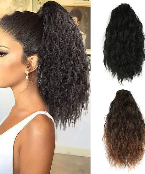 Short Curly Hair Invisible Velcro Fluffy Corn Perm Mustache Ponytail African Pigtail