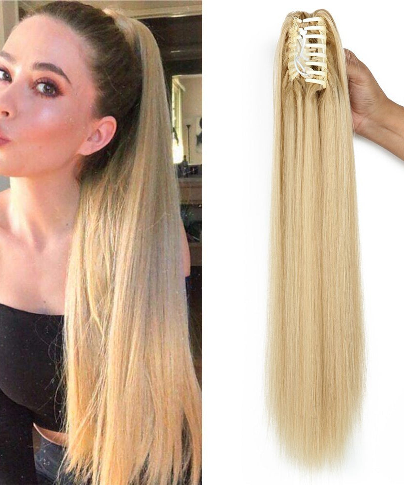 Fashion Ponytail Claw Clip Long Straight Hair Chemical Fiber Wig Fluffy