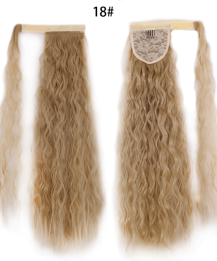 Ponytail Wig Water Wave Velcro Banding Chemical Fiber High Temperature Silk