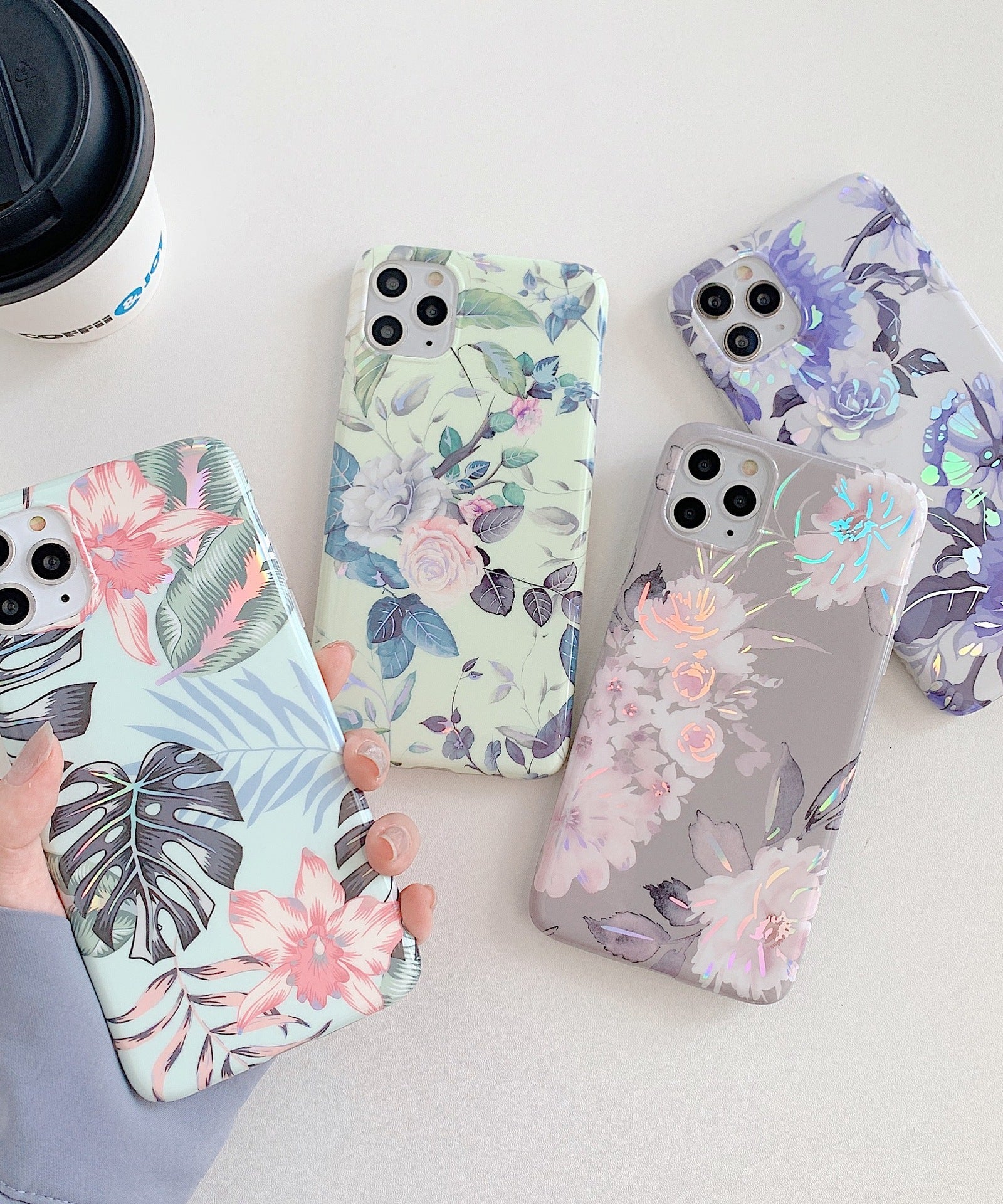 Laser Flowers Mobile Phone Silicone Soft Case