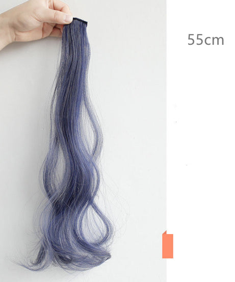 Color Wigs Female Long Hair Highlighting Gradient Invisible Curly Hair