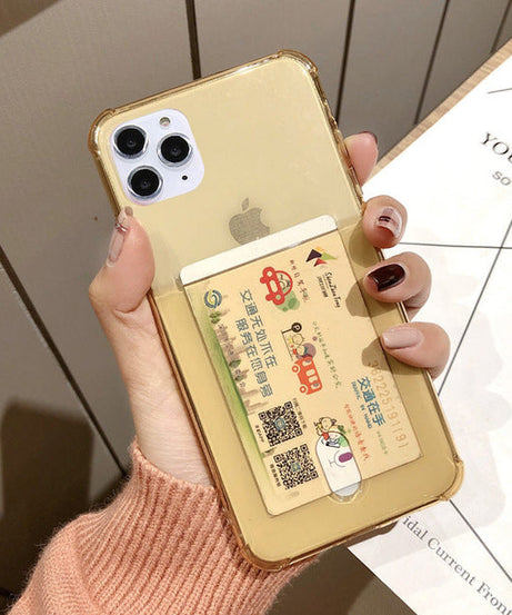 Compatible with Apple , Transparent card holder phone case