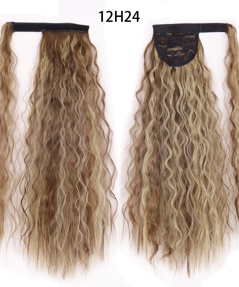Ponytail Wig Water Wave Velcro Banding Chemical Fiber High Temperature Silk