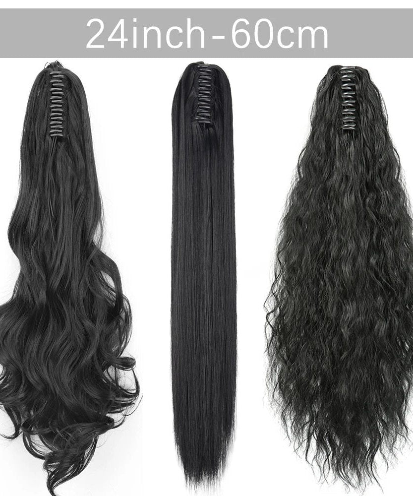 Fashion Ponytail Claw Clip Long Straight Hair Chemical Fiber Wig Fluffy