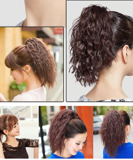 Short Curly Hair Invisible Velcro Fluffy Corn Perm Mustache Ponytail African Pigtail