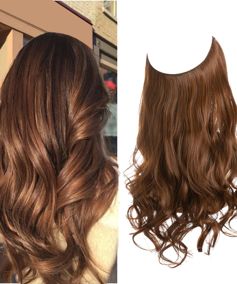 Wig Female Extension Chemical Fiber Long Curly Hair Matte High-temperature Fiber Fishing Thread Wig Set