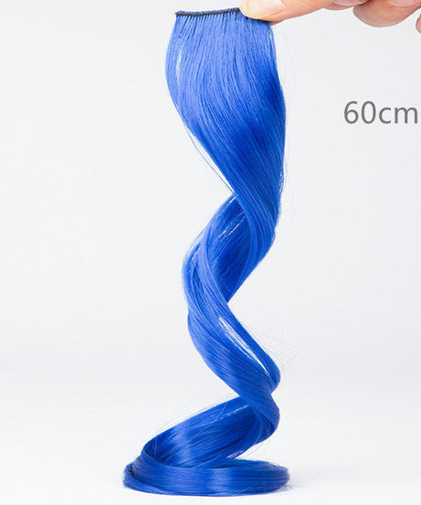 Color Wigs Female Long Hair Highlighting Gradient Invisible Curly Hair
