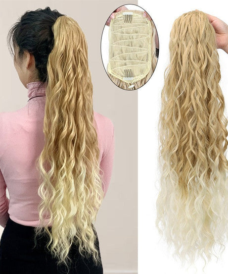 Water Ripple Long Curly Hair Fluffy Corn Curler Hair Extension