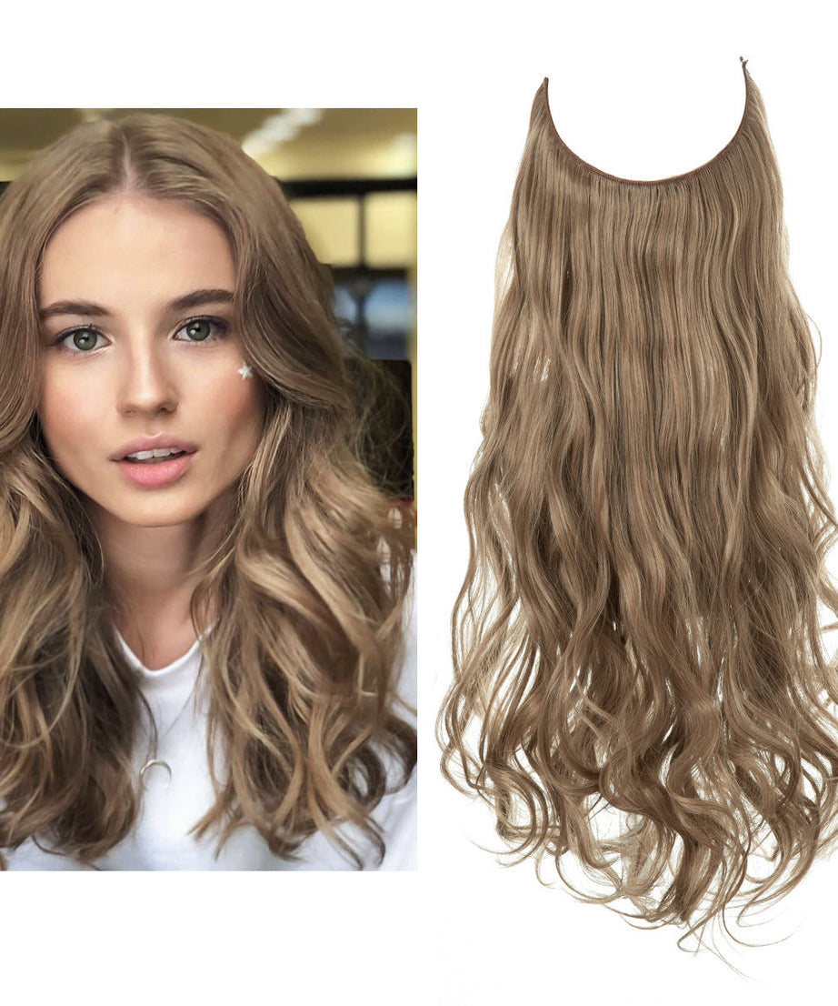 Wig Female Extension Chemical Fiber Long Curly Hair Matte High-temperature Fiber Fishing Thread Wig Set