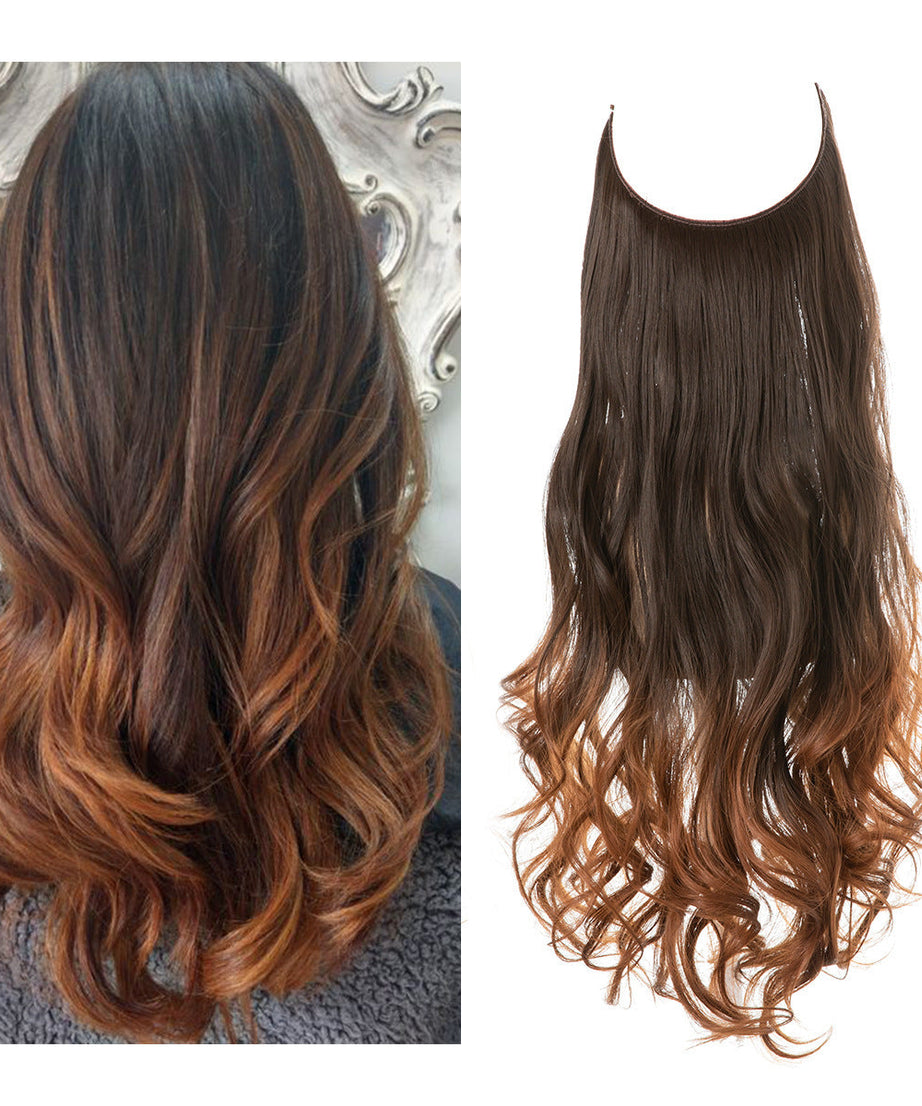 Wig Female Extension Chemical Fiber Long Curly Hair Matte High-temperature Fiber Fishing Thread Wig Set