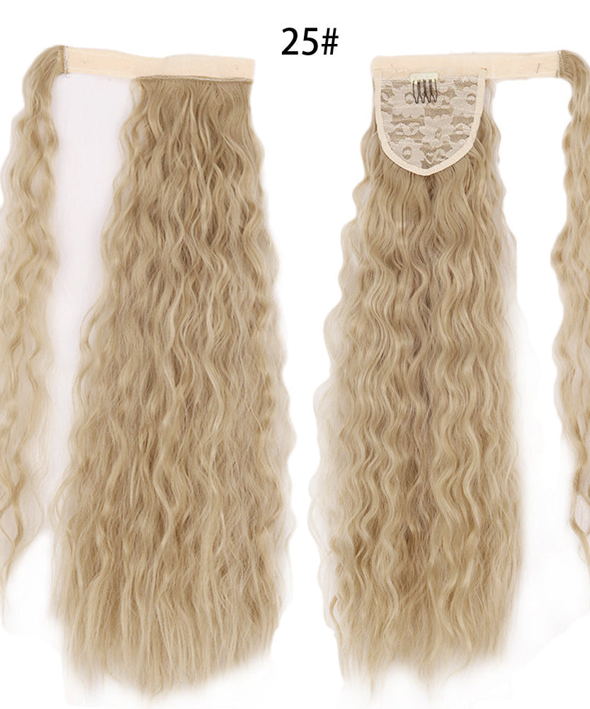 Ponytail Wig Water Wave Velcro Banding Chemical Fiber High Temperature Silk