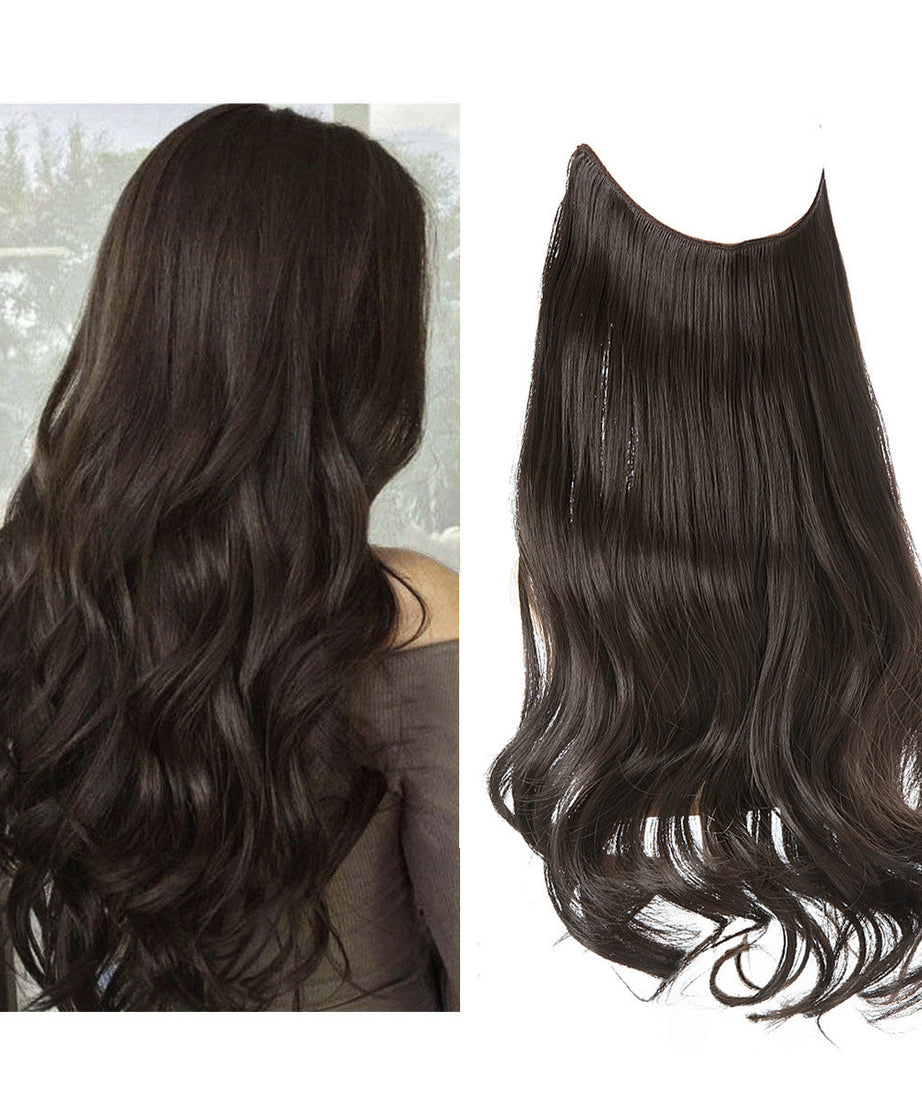 Wig Female Extension Chemical Fiber Long Curly Hair Matte High-temperature Fiber Fishing Thread Wig Set
