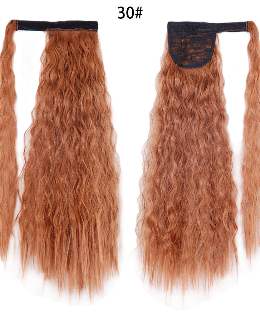 Ponytail Wig Water Wave Velcro Banding Chemical Fiber High Temperature Silk