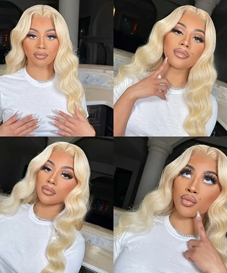 Light Gold Big Wave Lace Wig Head Cover
