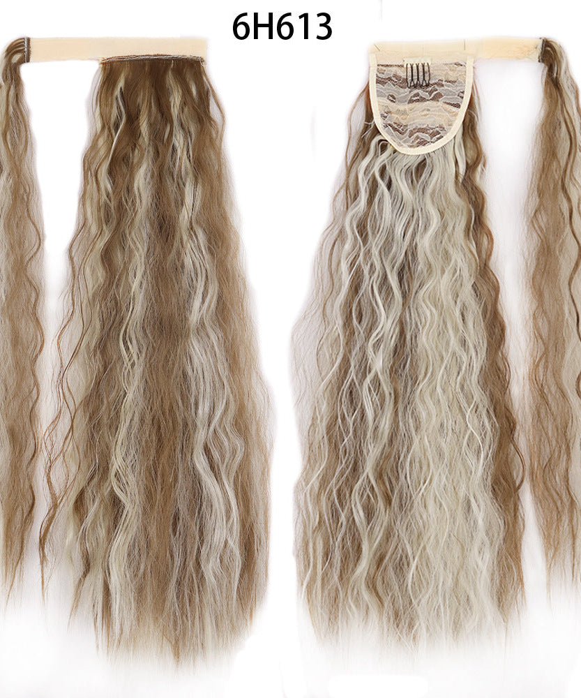 Ponytail Wig Water Wave Velcro Banding Chemical Fiber High Temperature Silk