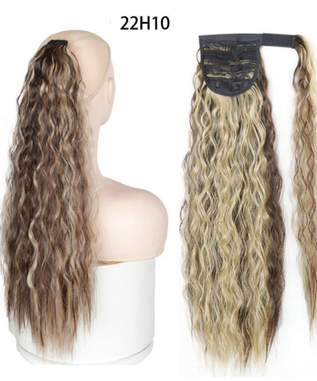 Ponytail Wig Water Wave Velcro Banding Chemical Fiber High Temperature Silk