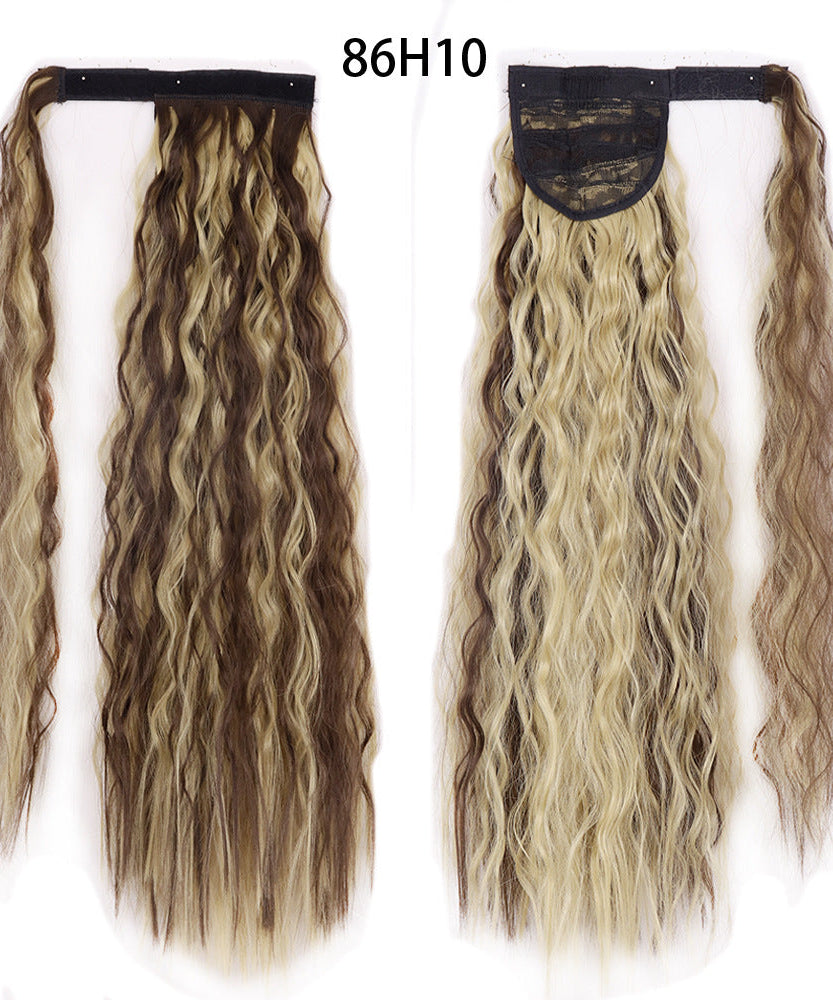 Ponytail Wig Water Wave Velcro Banding Chemical Fiber High Temperature Silk