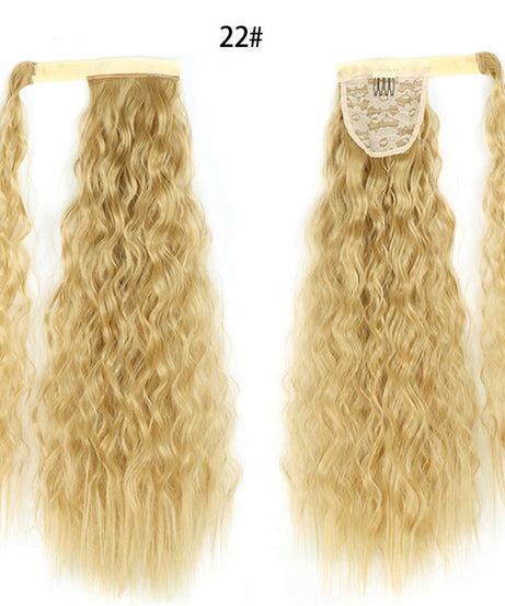 Ponytail Wig Water Wave Velcro Banding Chemical Fiber High Temperature Silk