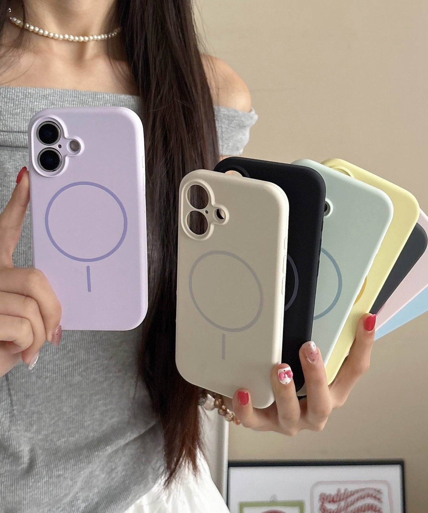 Applicable To 17 Fine Circle Magnetic Phone Case Liquid Silicone