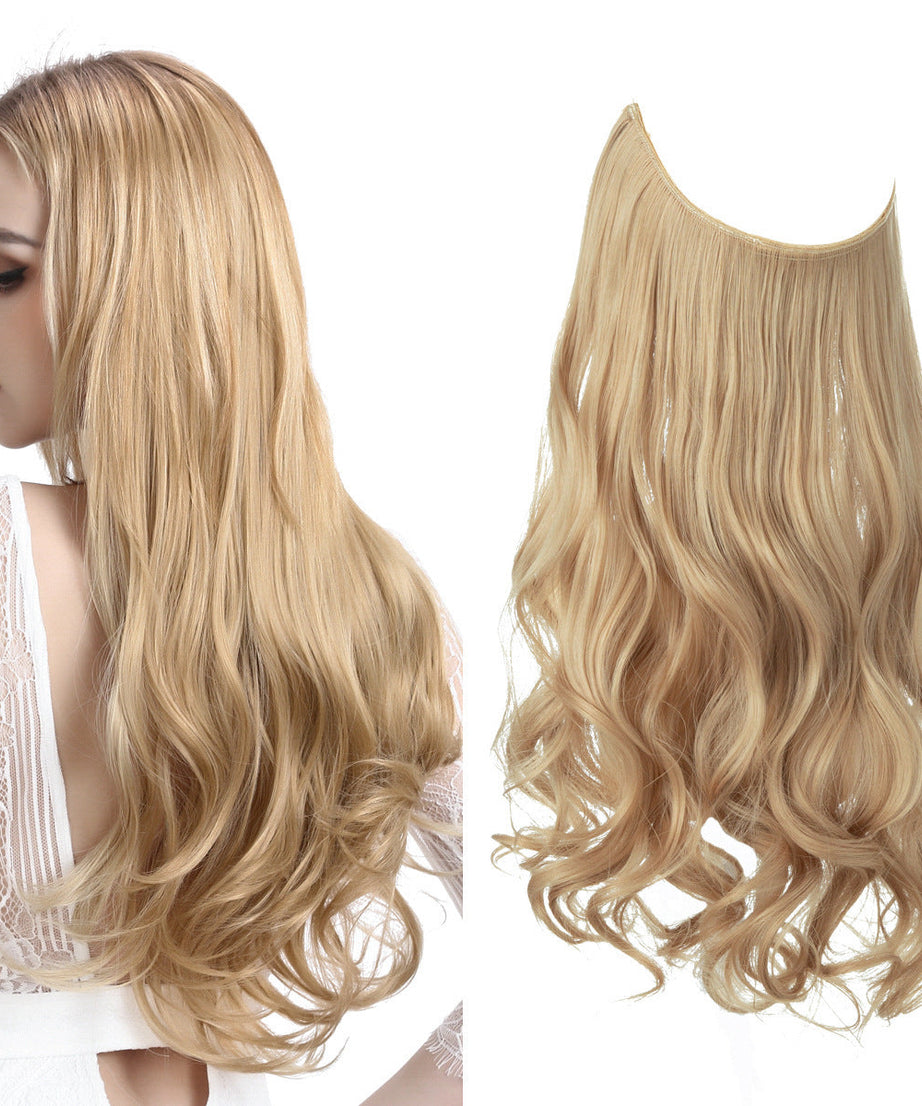 Wig Female Extension Chemical Fiber Long Curly Hair Matte High-temperature Fiber Fishing Thread Wig Set