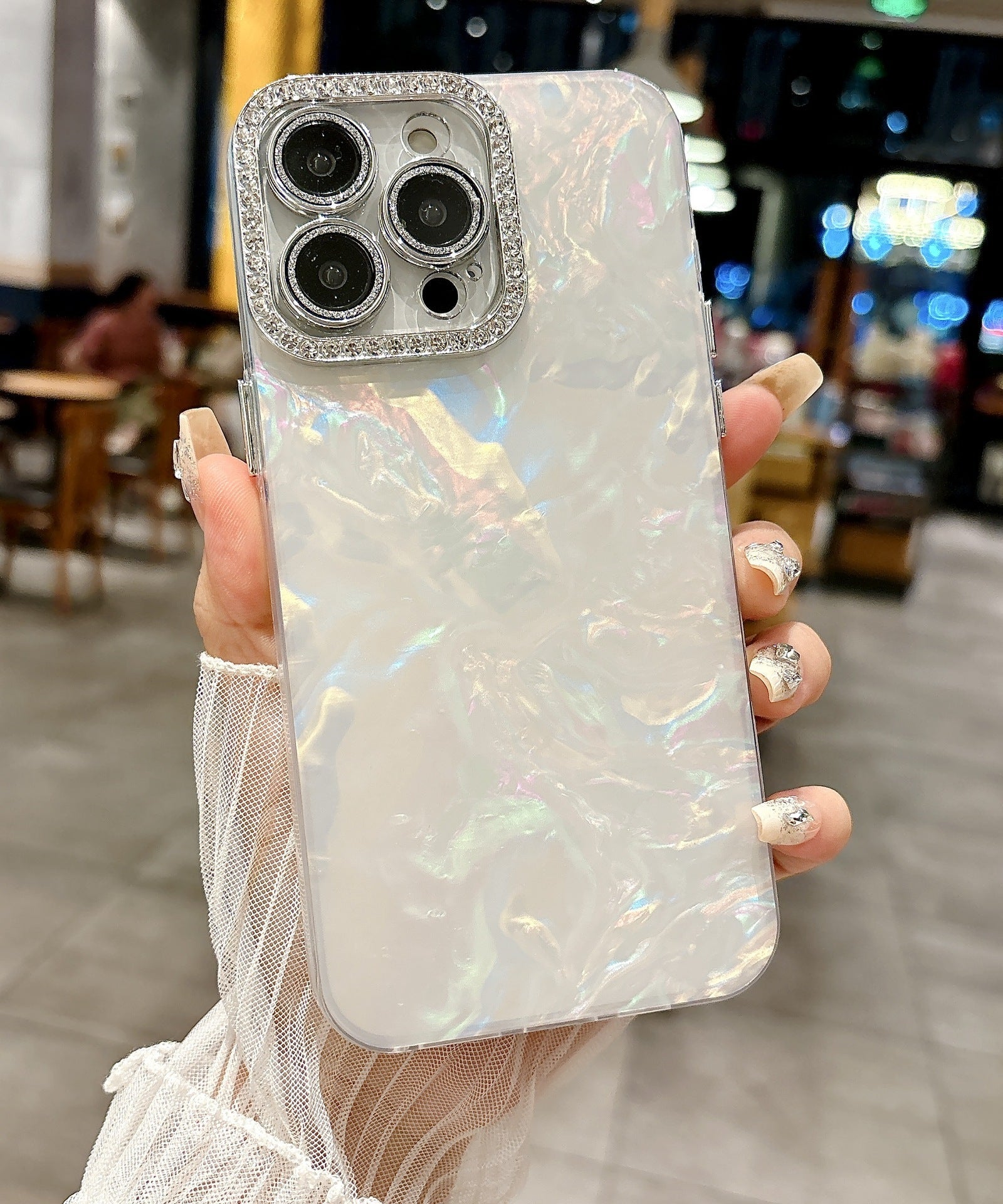 Silver Water Ripple Applicable To 16 Phone Case