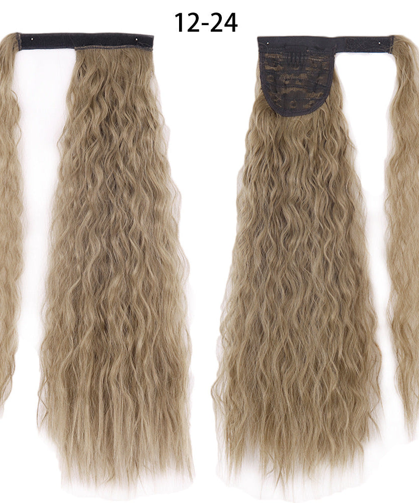 Ponytail Wig Water Wave Velcro Banding Chemical Fiber High Temperature Silk