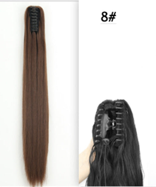 Fashion Ponytail Claw Clip Long Straight Hair Chemical Fiber Wig Fluffy