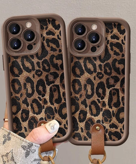 Leopard Print Lanyard For 16 Phone Case
