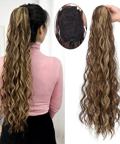 Water Ripple Long Curly Hair Fluffy Corn Curler Hair Extension