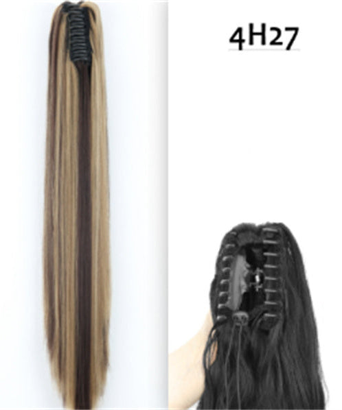 Fashion Ponytail Claw Clip Long Straight Hair Chemical Fiber Wig Fluffy