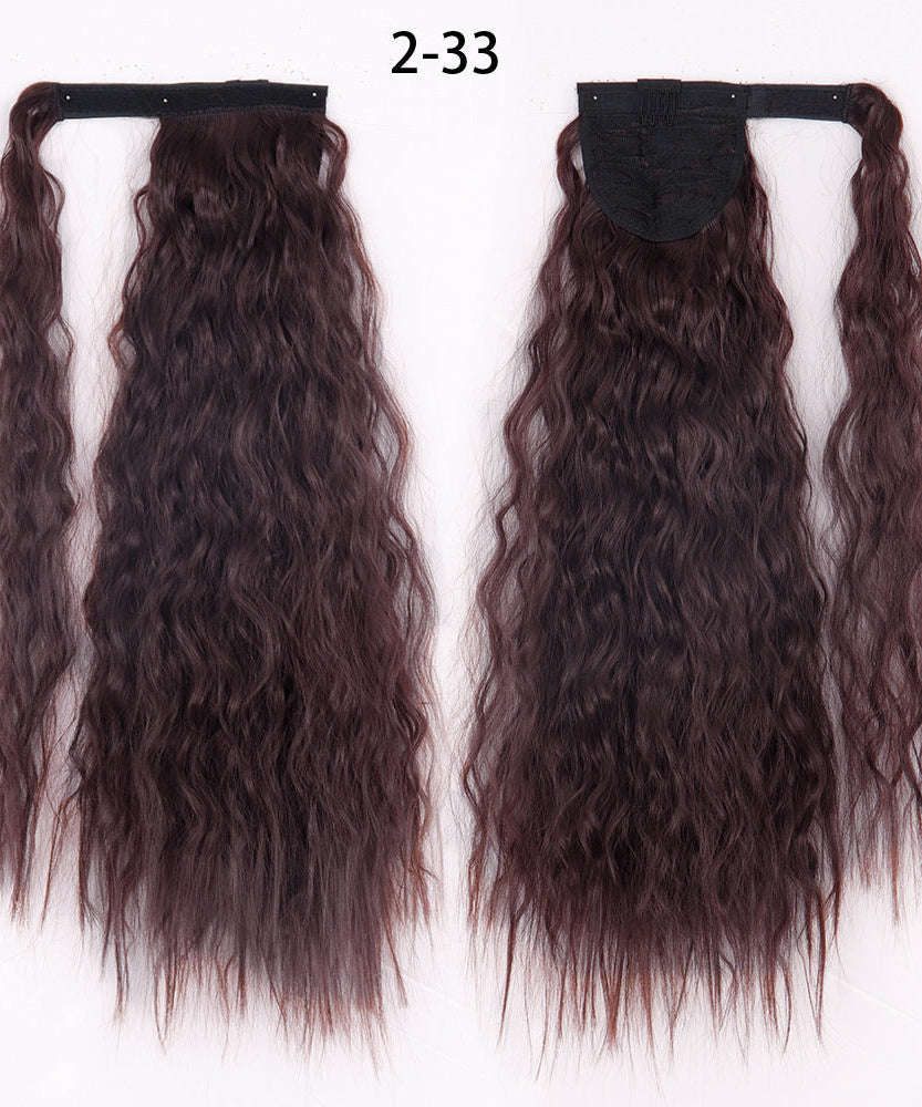 Ponytail Wig Water Wave Velcro Banding Chemical Fiber High Temperature Silk