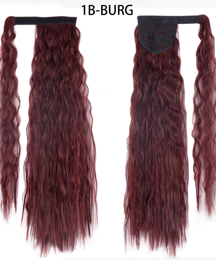 Ponytail Wig Water Wave Velcro Banding Chemical Fiber High Temperature Silk