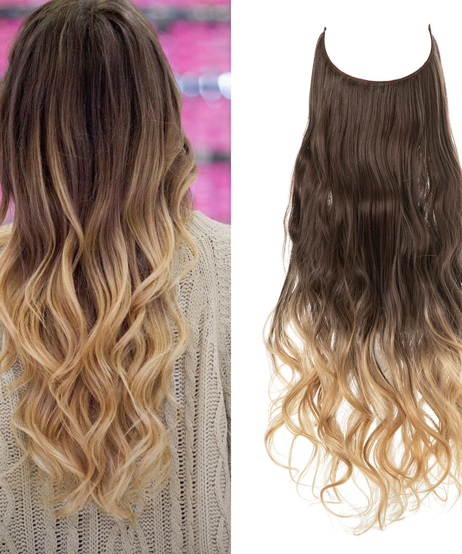 Wig Female Extension Chemical Fiber Long Curly Hair Matte High-temperature Fiber Fishing Thread Wig Set