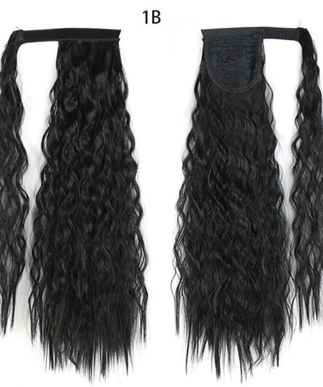 Ponytail Wig Water Wave Velcro Banding Chemical Fiber High Temperature Silk