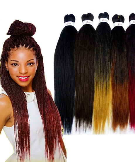 African Chemical Fiber Long Straight Cornrows Wigs