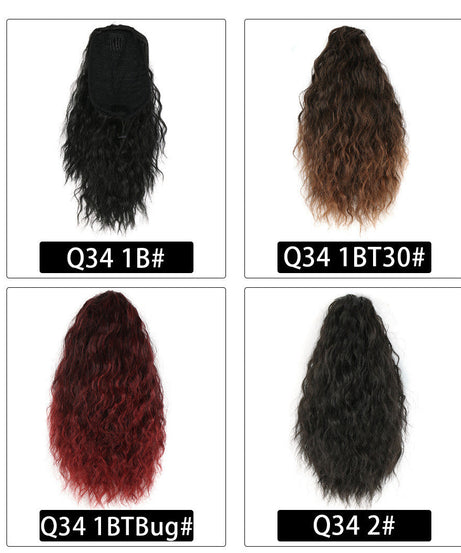 Short Curly Hair Invisible Velcro Fluffy Corn Perm Mustache Ponytail African Pigtail