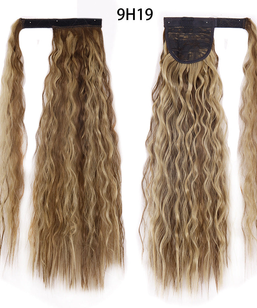 Ponytail Wig Water Wave Velcro Banding Chemical Fiber High Temperature Silk