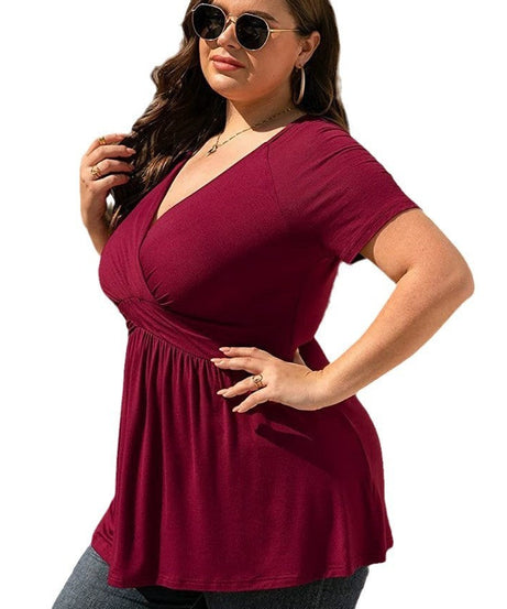 Women's Plus Size T-shirt V-neck