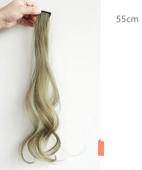 Color Wigs Female Long Hair Highlighting Gradient Invisible Curly Hair