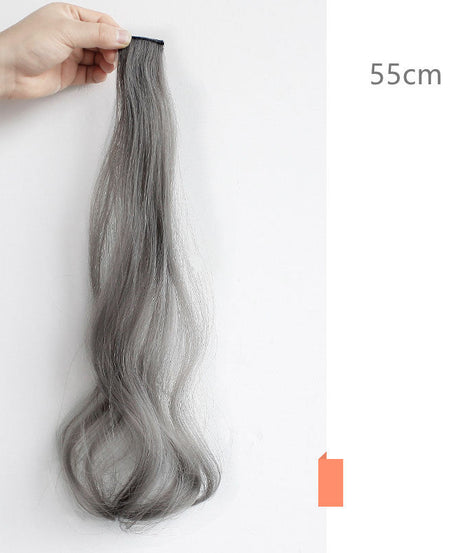 Color Wigs Female Long Hair Highlighting Gradient Invisible Curly Hair
