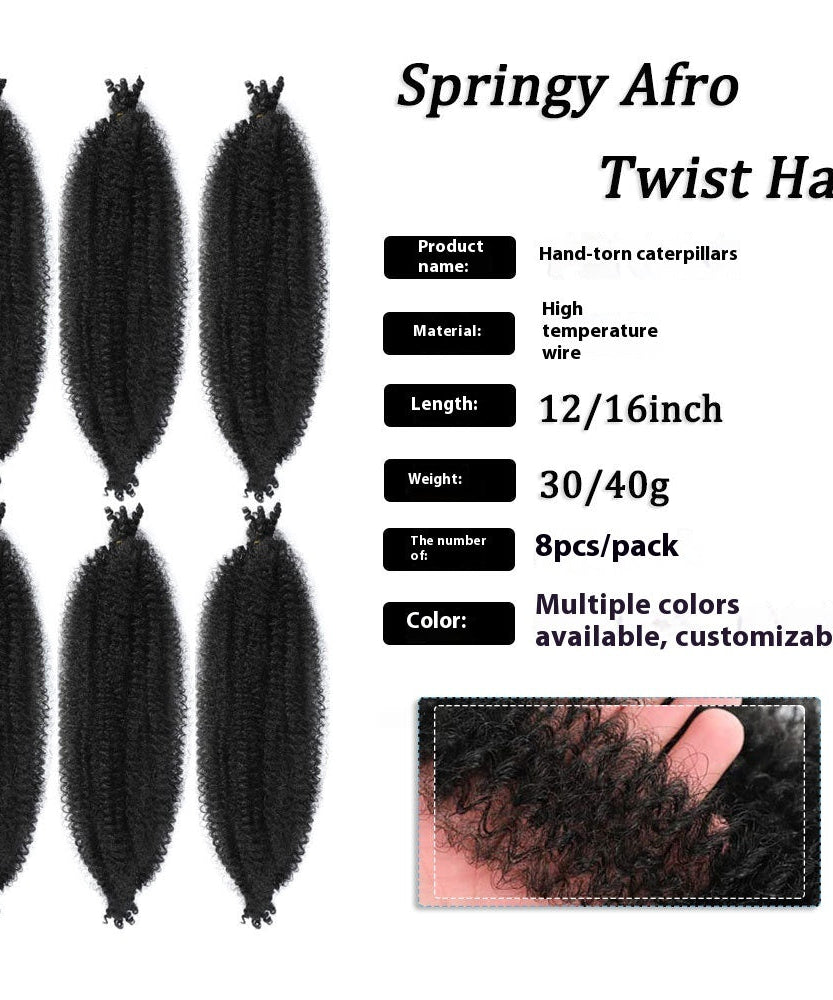 Wig Crochet Hair Springy Afro Twist Hair Chemical Fiber Wig Dreadlocks