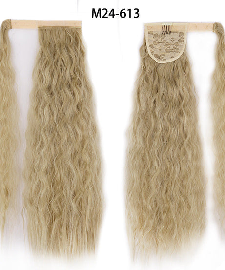 Ponytail Wig Water Wave Velcro Banding Chemical Fiber High Temperature Silk