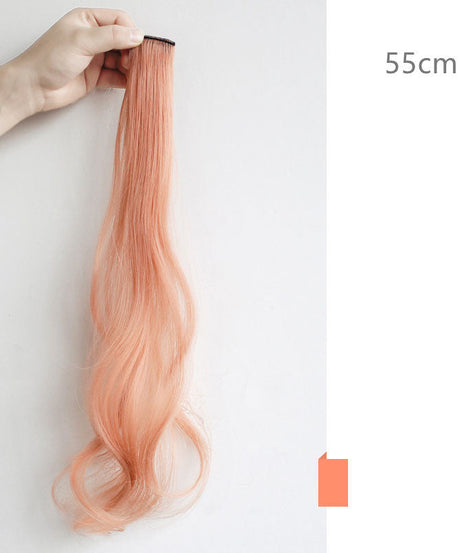 Color Wigs Female Long Hair Highlighting Gradient Invisible Curly Hair