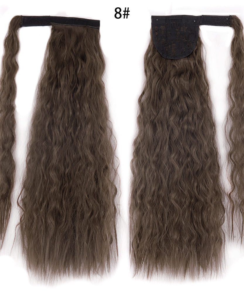 Ponytail Wig Water Wave Velcro Banding Chemical Fiber High Temperature Silk
