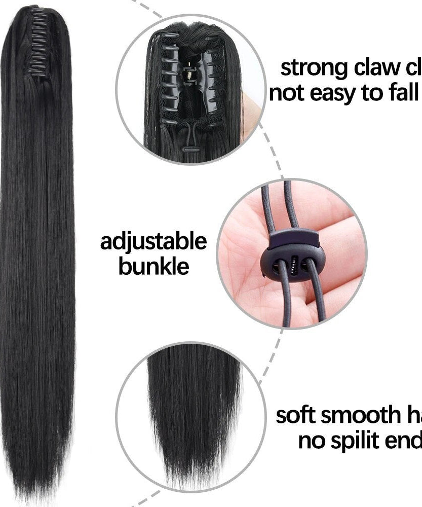 Fashion Ponytail Claw Clip Long Straight Hair Chemical Fiber Wig Fluffy